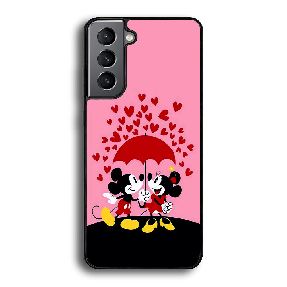 Mickey and Minnie Mouse Samsung Galaxy S25 Case-Phone Case-Rubber Black (2D Case)-Altracase