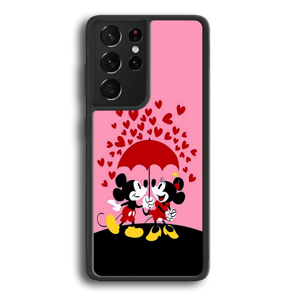 Mickey and Minnie Mouse Samsung Galaxy S21 Ultra Case-Phone Case-Rubber Black (2D Case)-Altracase