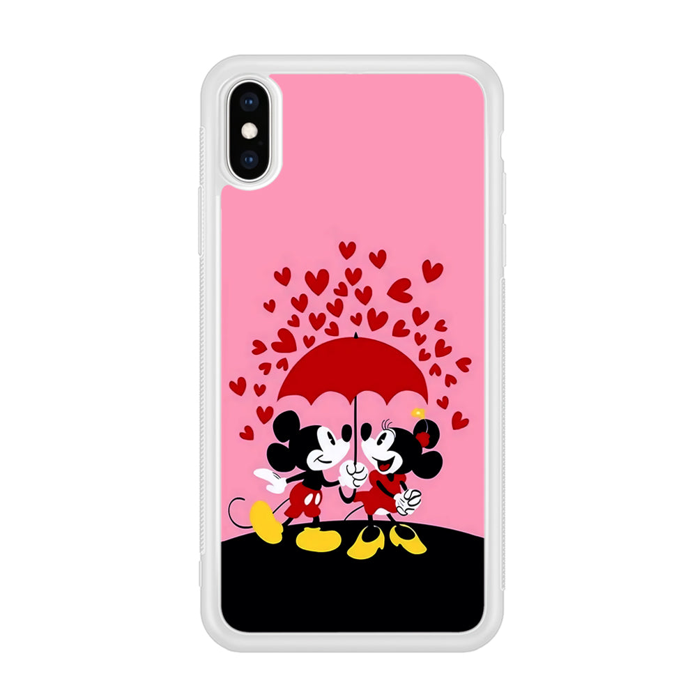 Mickey and Minnie Mouse iPhone Xs Case-Phone Case-Rubber White (2D Case)-Altracase