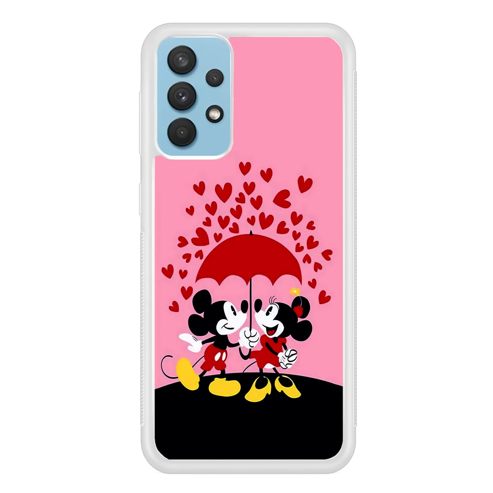 Mickey and Minnie Mouse Samsung Galaxy A32 Case-Phone Case-Rubber White (2D Case)-Altracase