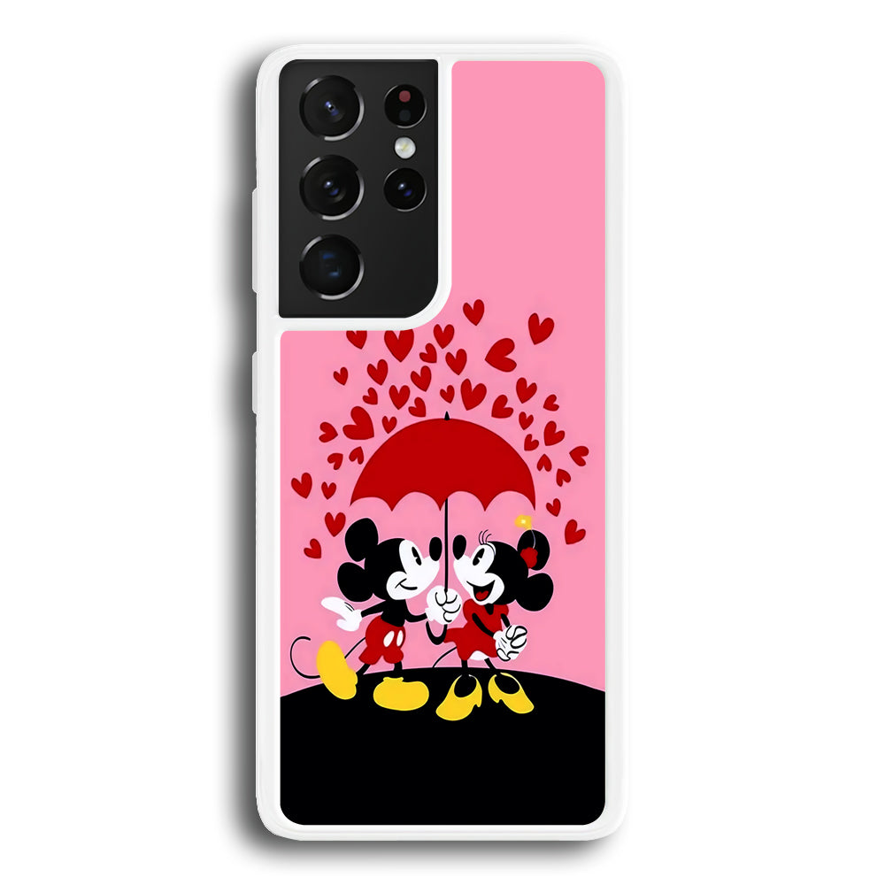 Mickey and Minnie Mouse Samsung Galaxy S21 Ultra Case-Phone Case-Rubber White (2D Case)-Altracase