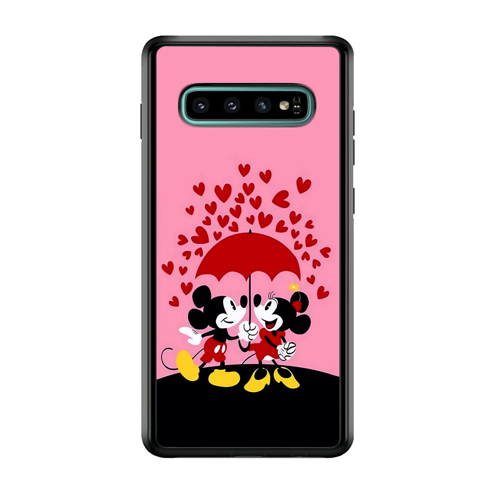 Mickey and Minnie Mouse Samsung Galaxy S10 Plus Case-Phone Case-Rubber Black (2D Case)-Altracase