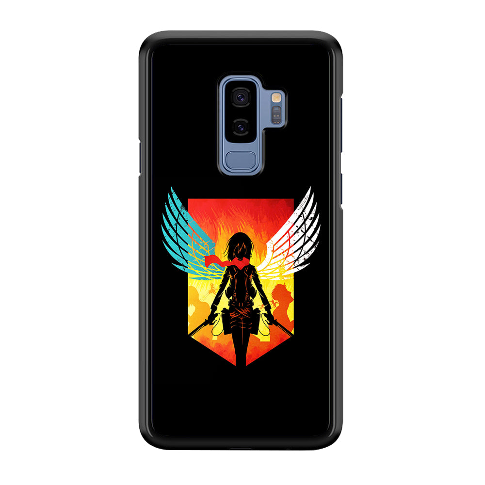 Mikasa Ackerman Art Samsung Galaxy S9 Plus Case-Phone Case-Rubber Black (2D Case)-Altracase
