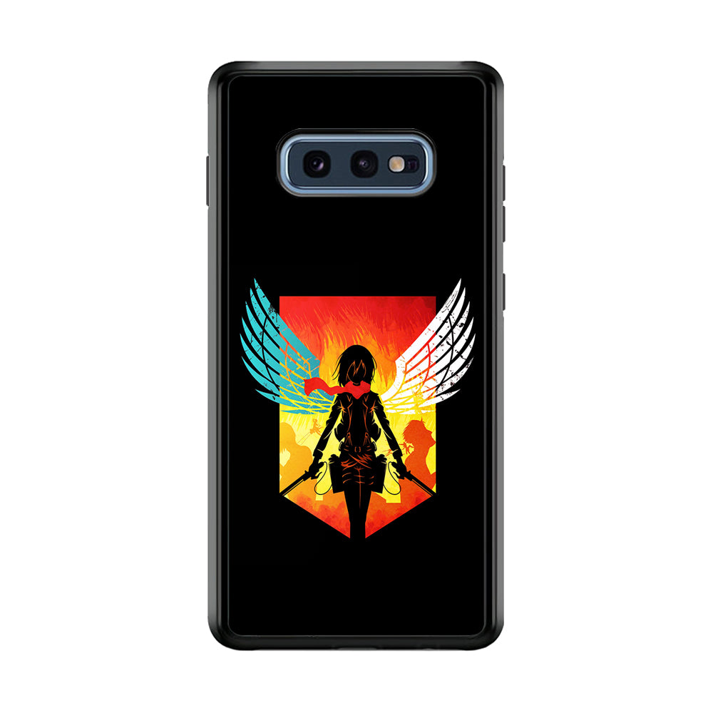 Mikasa Ackerman Art Samsung Galaxy S10E Case-Phone Case-Rubber Black (2D Case)-Altracase