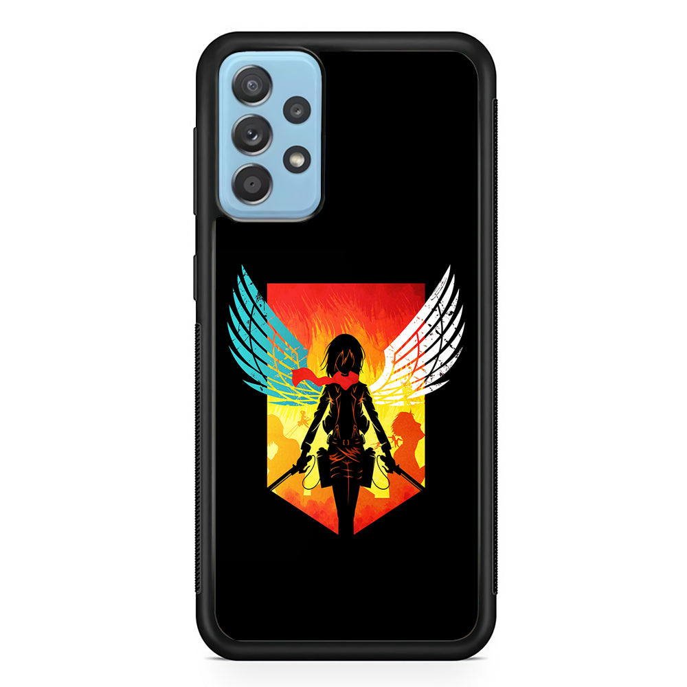 Mikasa Ackerman Art Samsung Galaxy A72 Case-Phone Case-Rubber Black (2D Case)-Altracase