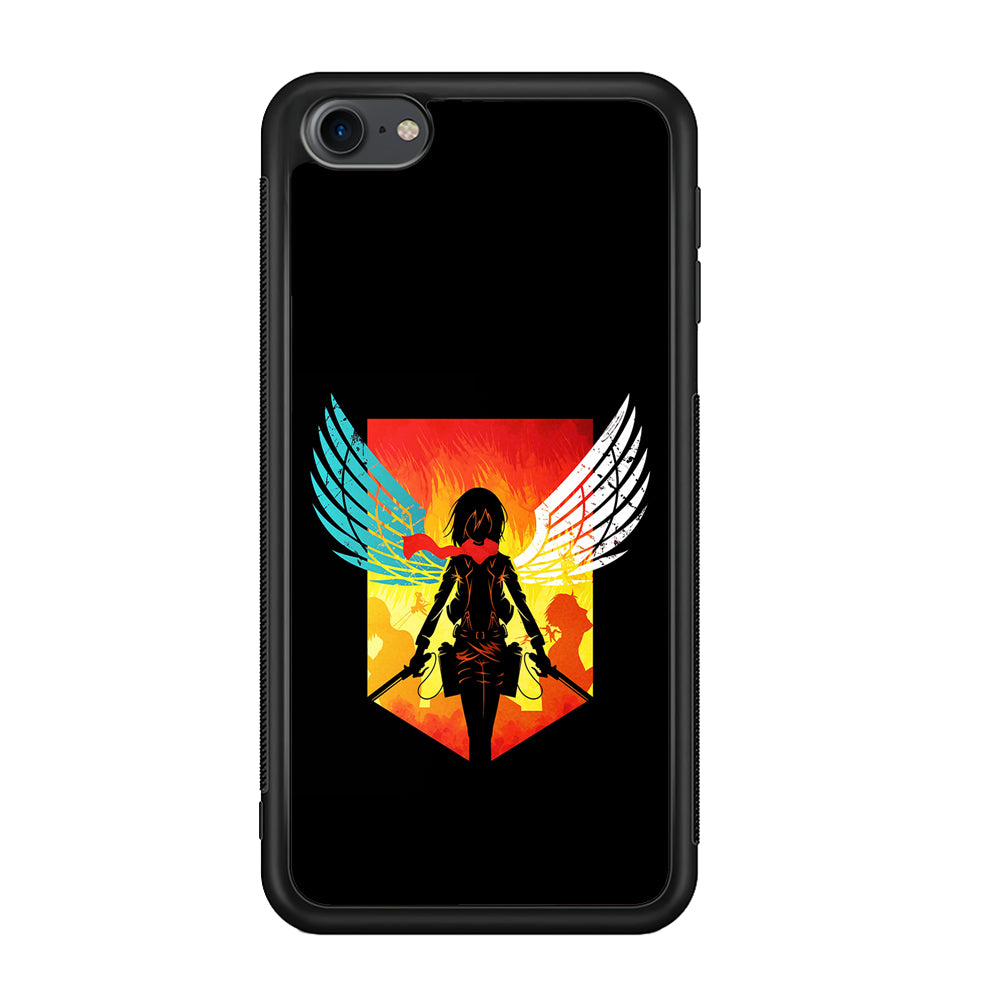 Mikasa Ackerman Art iPod Touch 6 Case-Phone Case-Rubber White (2D Case)-Altracase