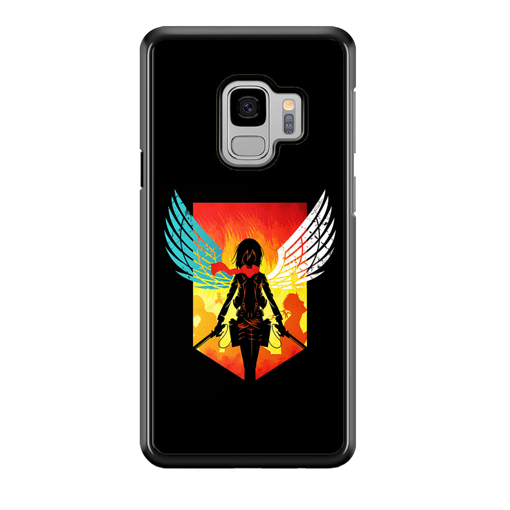Mikasa Ackerman Art Samsung Galaxy S9 Case-Phone Case-Rubber Black (2D Case)-Altracase