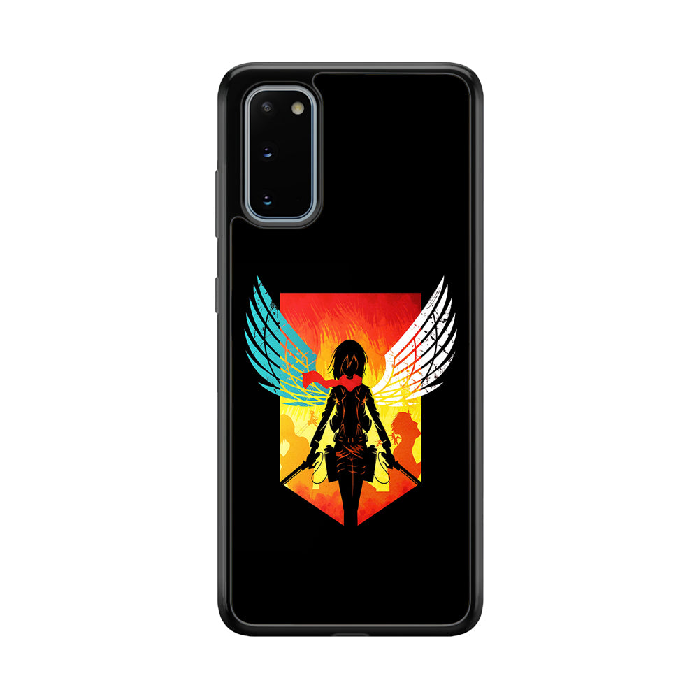 Mikasa Ackerman Art Samsung Galaxy S20 Case-Phone Case-Rubber Black (2D Case)-Altracase
