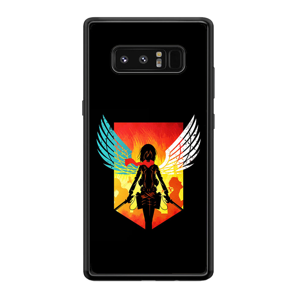 Mikasa Ackerman Art Samsung Galaxy Note 8 Case-Phone Case-Rubber Black (2D Case)-Altracase