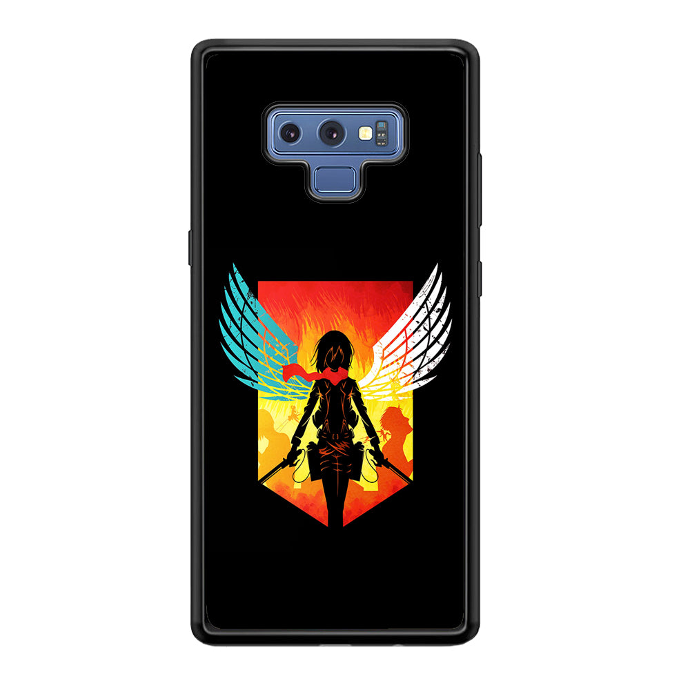 Mikasa Ackerman Art Samsung Galaxy Note 9 Case-Phone Case-Rubber Black (2D Case)-Altracase