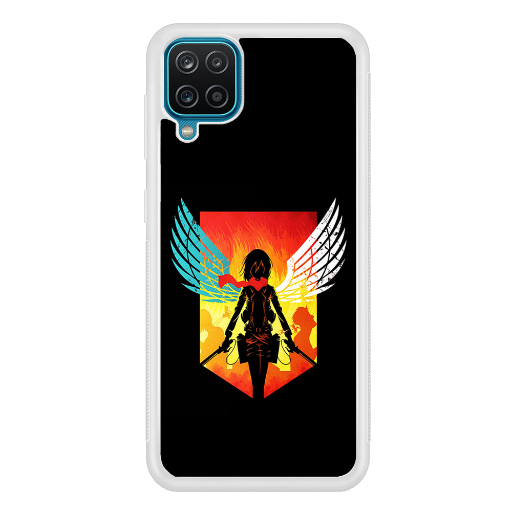 Mikasa Ackerman Art Samsung Galaxy A12 Case-Phone Case-Rubber White (2D Case)-Altracase