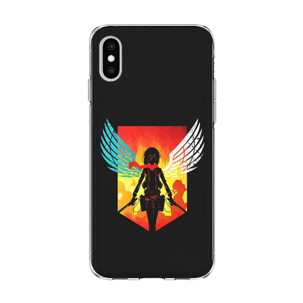 Mikasa Ackerman Art iPhone Xs Case-Phone Case-Clear Soft Case-Altracase