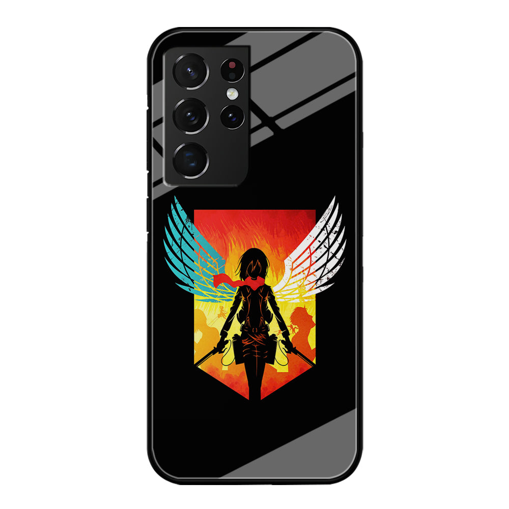 Mikasa Ackerman Art Samsung Galaxy S21 Ultra Case-Phone Case-Tempered Glass Case-Altracase