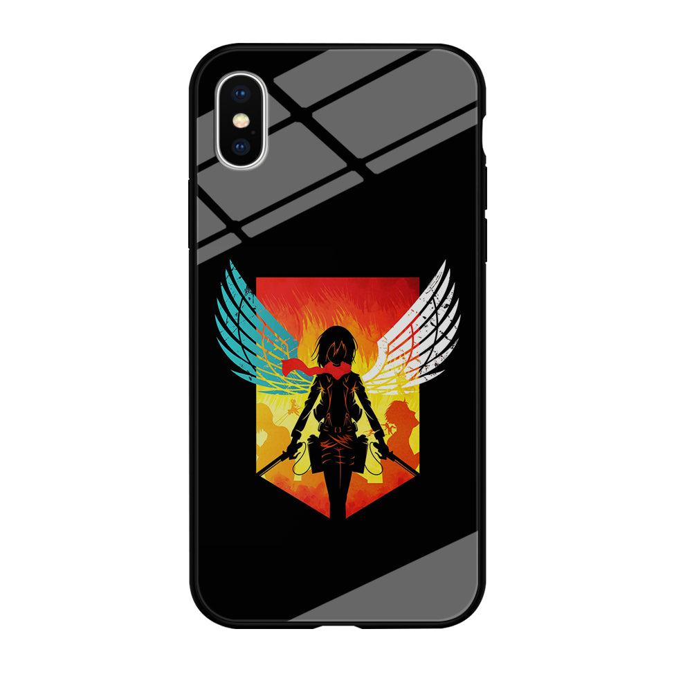 Mikasa Ackerman Art iPhone Xs Case-Phone Case-Tempered Glass Case-Altracase