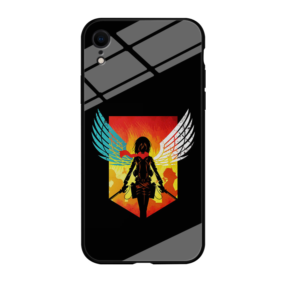 Mikasa Ackerman Art iPhone XR Case-Phone Case-Tempered Glass Case-Altracase