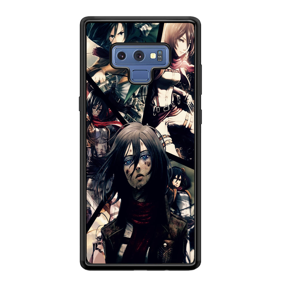 Mikasa Ackerman Collage Samsung Galaxy Note 9 Case-Phone Case-Rubber Black (2D Case)-Altracase