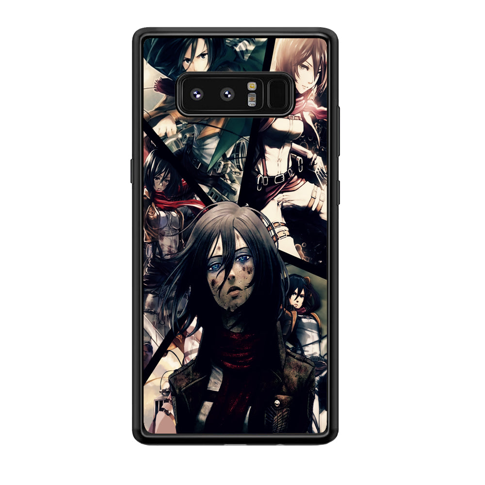 Mikasa Ackerman Collage Samsung Galaxy Note 8 Case-Phone Case-Rubber Black (2D Case)-Altracase