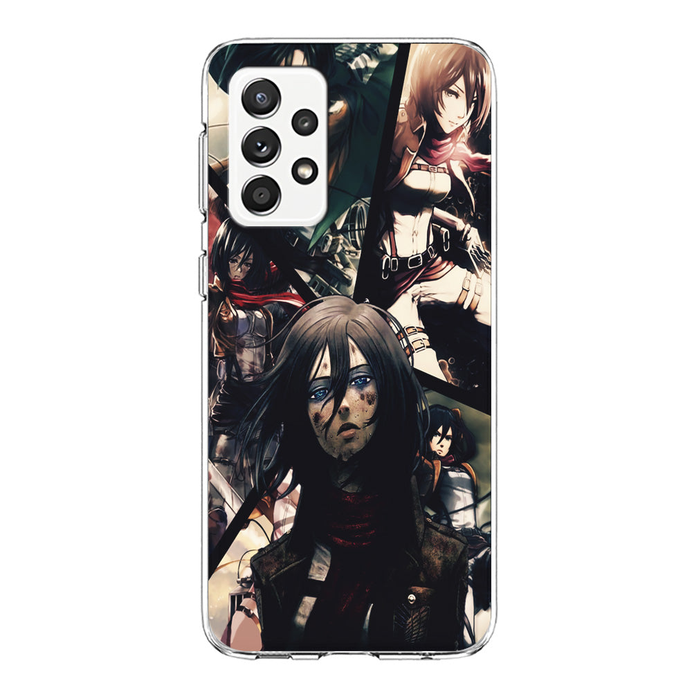 Mikasa Ackerman Collage Samsung Galaxy A72 Case-Phone Case-Clear Soft Case-Altracase