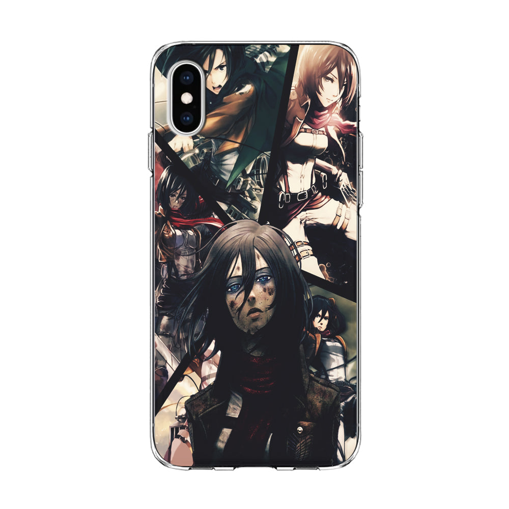 Mikasa Ackerman Collage iPhone Xs Case-Phone Case-Clear Soft Case-Altracase
