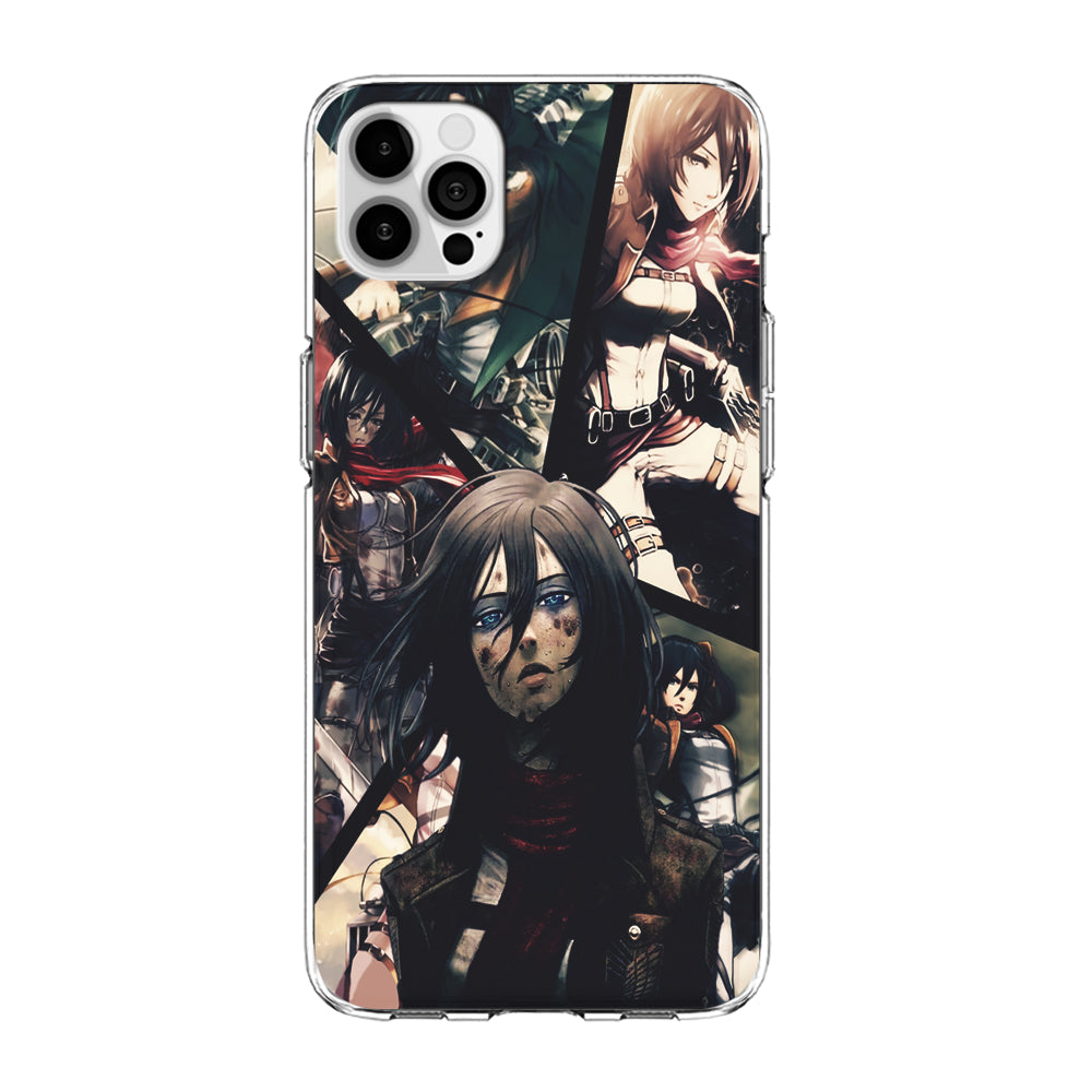 Mikasa Ackerman Collage iPhone 15 Pro Max Case-Phone Case-Clear Soft Case-Altracase