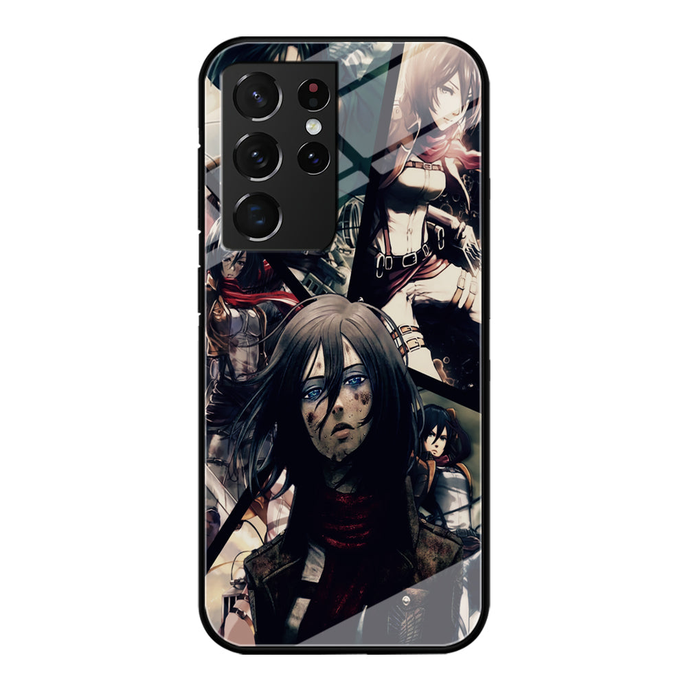 Mikasa Ackerman Collage Samsung Galaxy S23 Ultra Case-Phone Case-Tempered Glass Case-Altracase