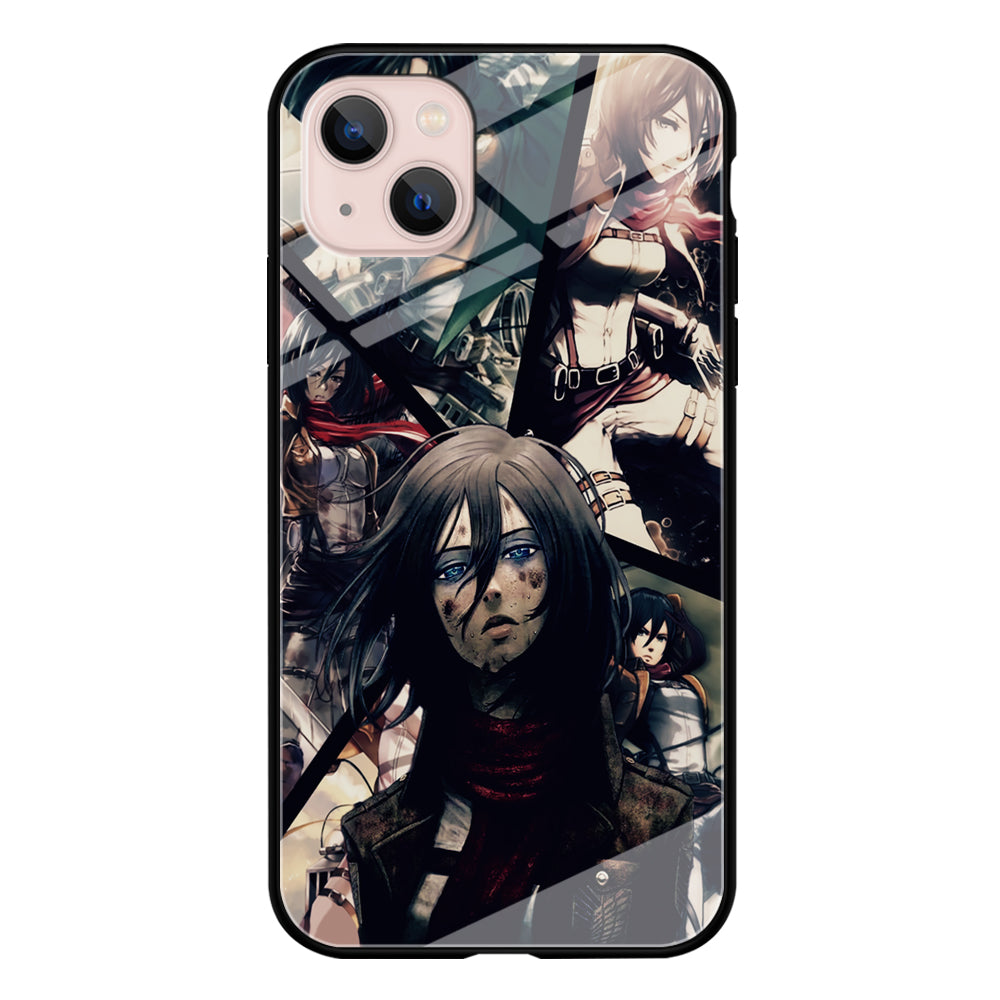 Mikasa Ackerman Collage iPhone 15 Plus Case-Phone Case-Tempered Glass Case-Altracase