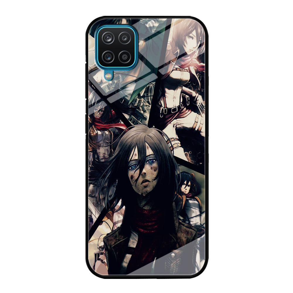 Mikasa Ackerman Collage Samsung Galaxy A12 Case-Phone Case-Tempered Glass Case-Altracase