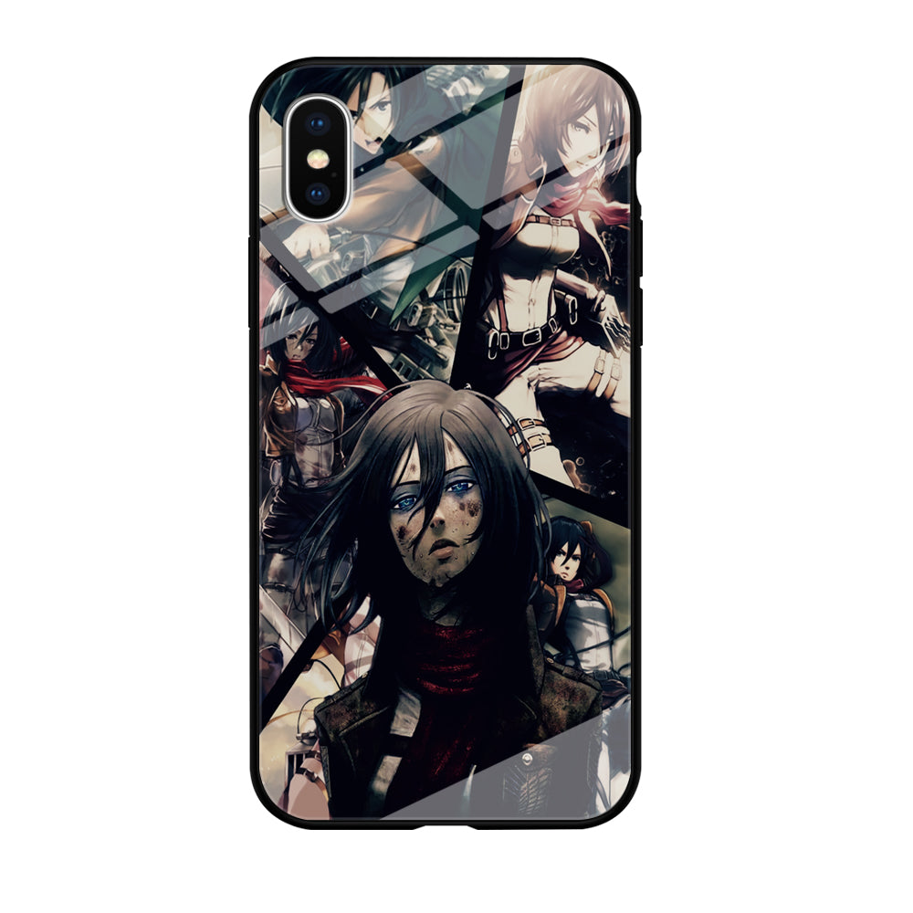 Mikasa Ackerman Collage iPhone X Case-Phone Case-Tempered Glass Case-Altracase