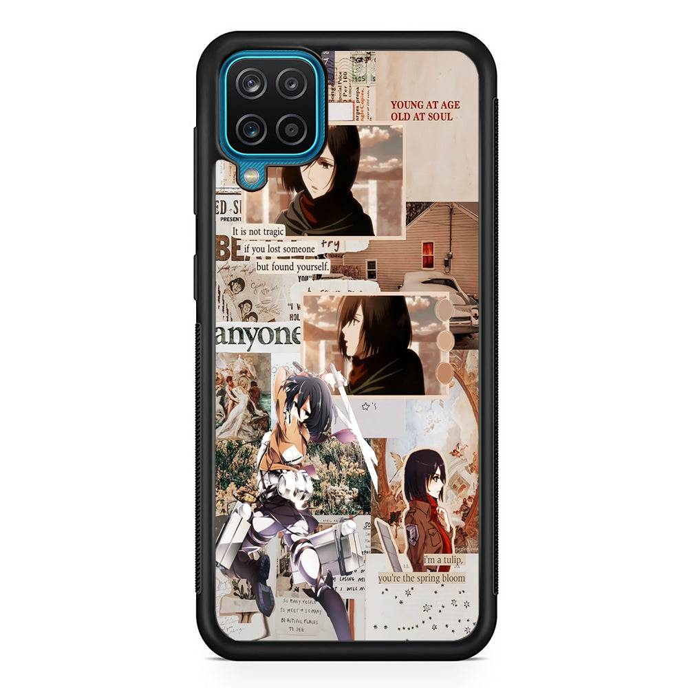 Mikasa Attack On Titan Aesthetic Samsung Galaxy A12 Case-Phone Case-Rubber Black (2D Case)-Altracase