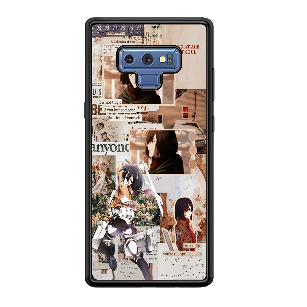 Mikasa Attack On Titan Aesthetic Samsung Galaxy Note 9 Case-Phone Case-Rubber Black (2D Case)-Altracase