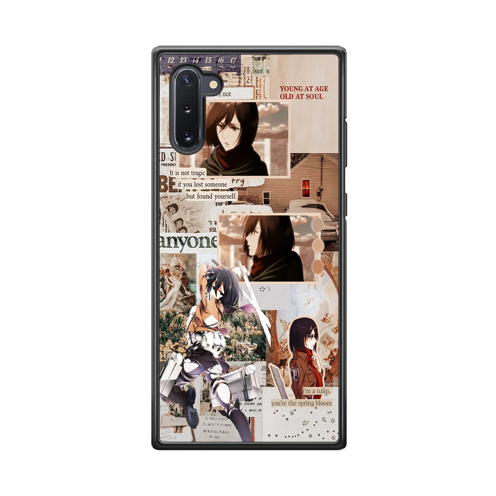 Mikasa Attack On Titan Aesthetic Samsung Galaxy Note 10 Case-Phone Case-Rubber Black (2D Case)-Altracase