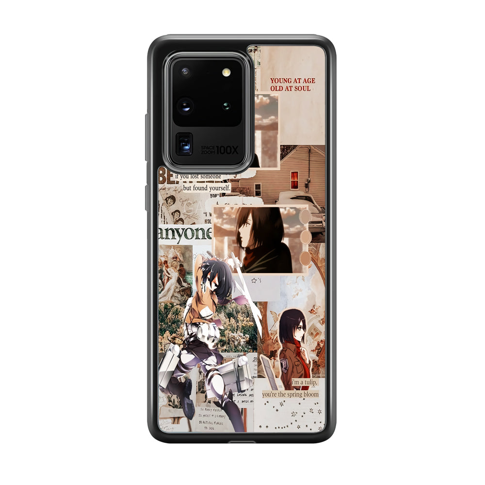 Mikasa Attack On Titan Aesthetic Samsung Galaxy S20 Ultra Case-Phone Case-Tempered Glass Case-Altracase