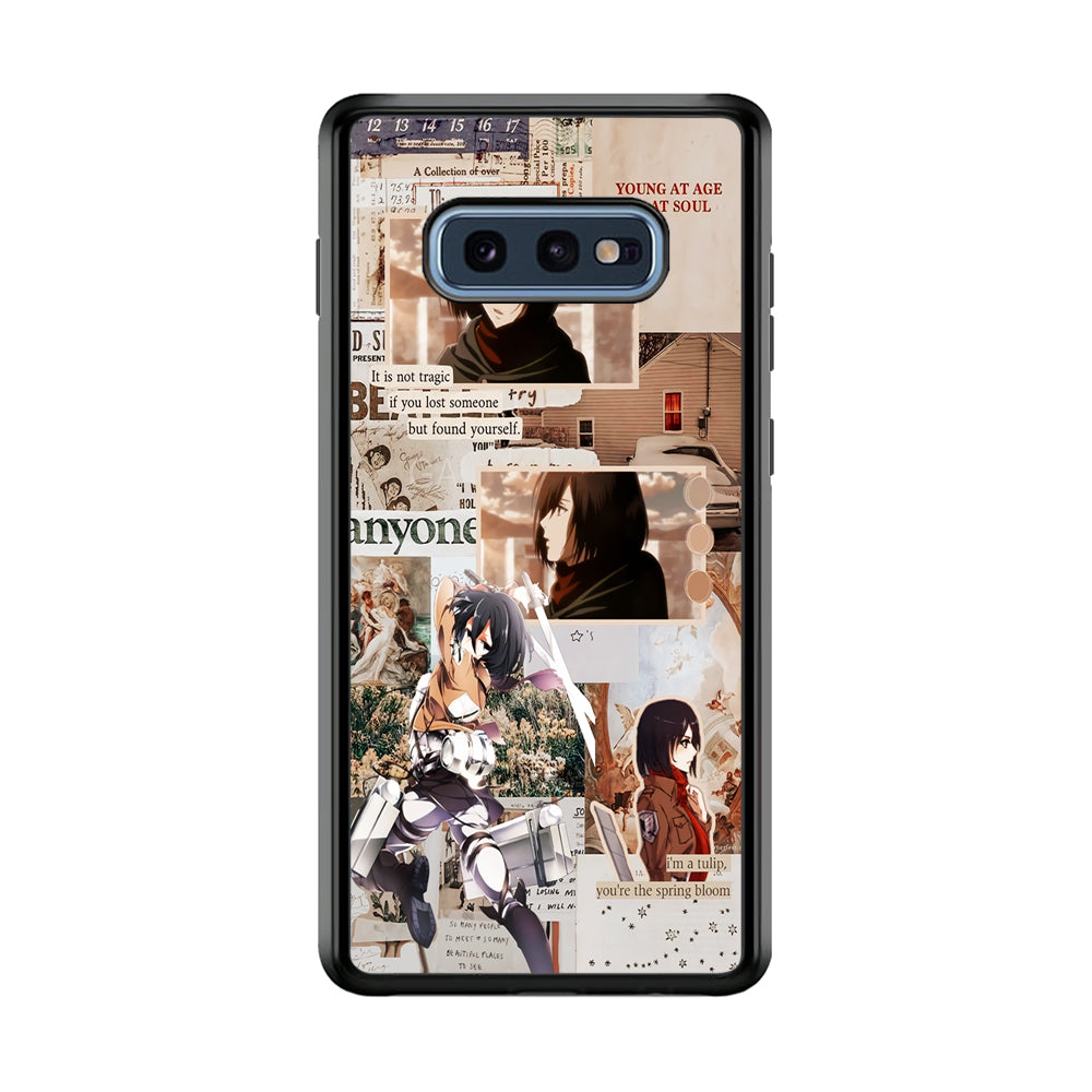 Mikasa Attack On Titan Aesthetic Samsung Galaxy S10E Case-Phone Case-Rubber Black (2D Case)-Altracase