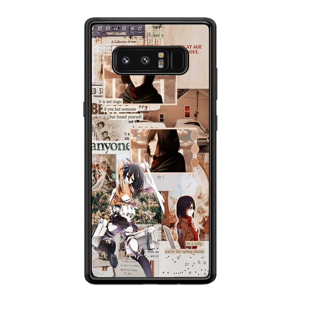 Mikasa Attack On Titan Aesthetic Samsung Galaxy Note 8 Case-Phone Case-Rubber Black (2D Case)-Altracase