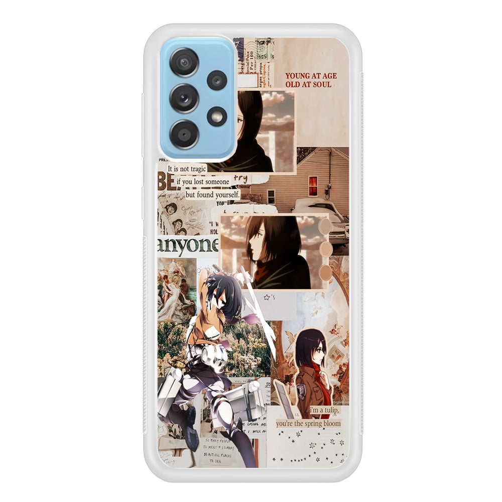 Mikasa Attack On Titan Aesthetic Samsung Galaxy A72 Case-Phone Case-Rubber White (2D Case)-Altracase