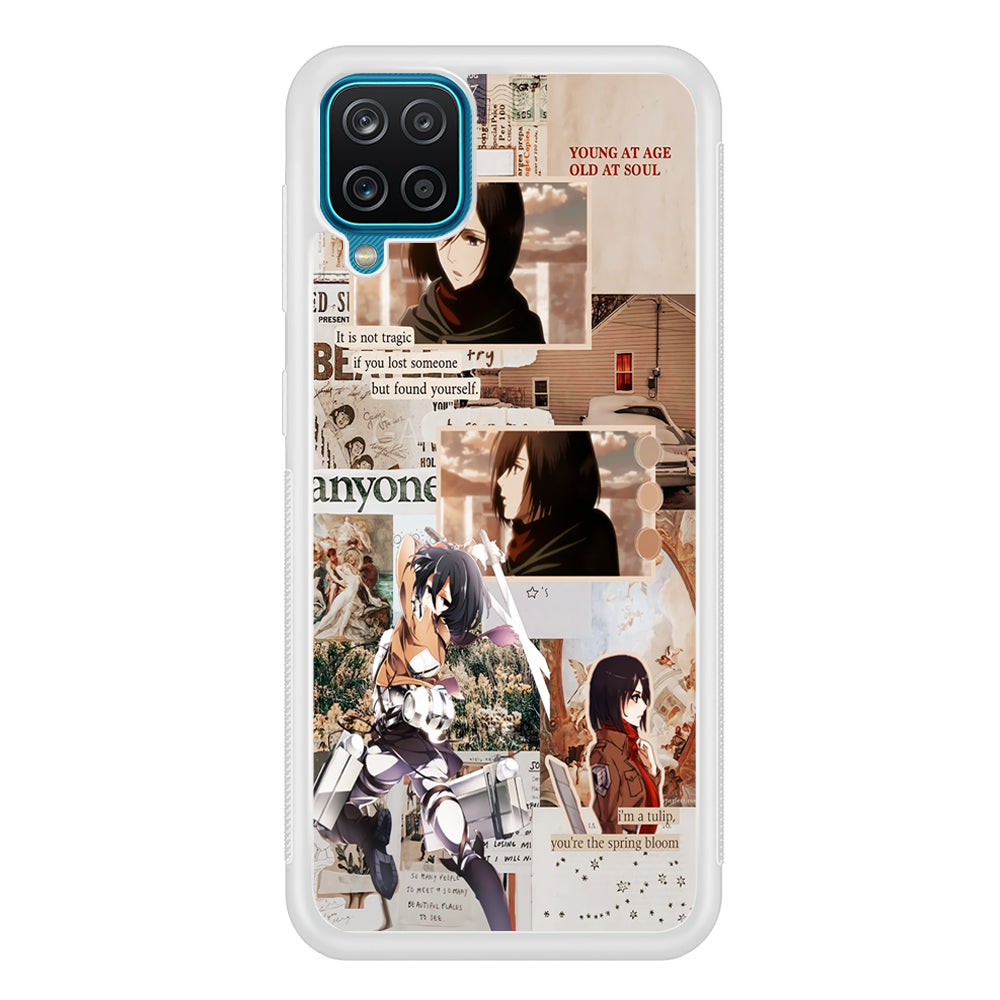 Mikasa Attack On Titan Aesthetic Samsung Galaxy A12 Case-Phone Case-Rubber White (2D Case)-Altracase