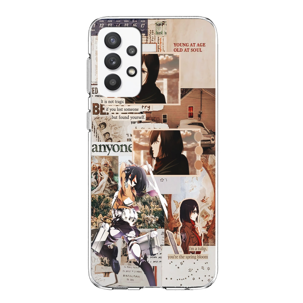 Mikasa Attack On Titan Aesthetic Samsung Galaxy A32 Case-Phone Case-Clear Soft Case-Altracase