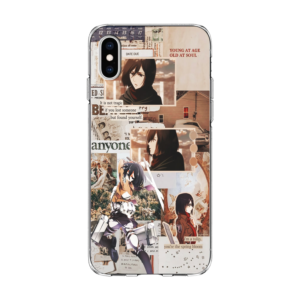 Mikasa Attack On Titan Aesthetic iPhone Xs Case-Phone Case-Clear Soft Case-Altracase