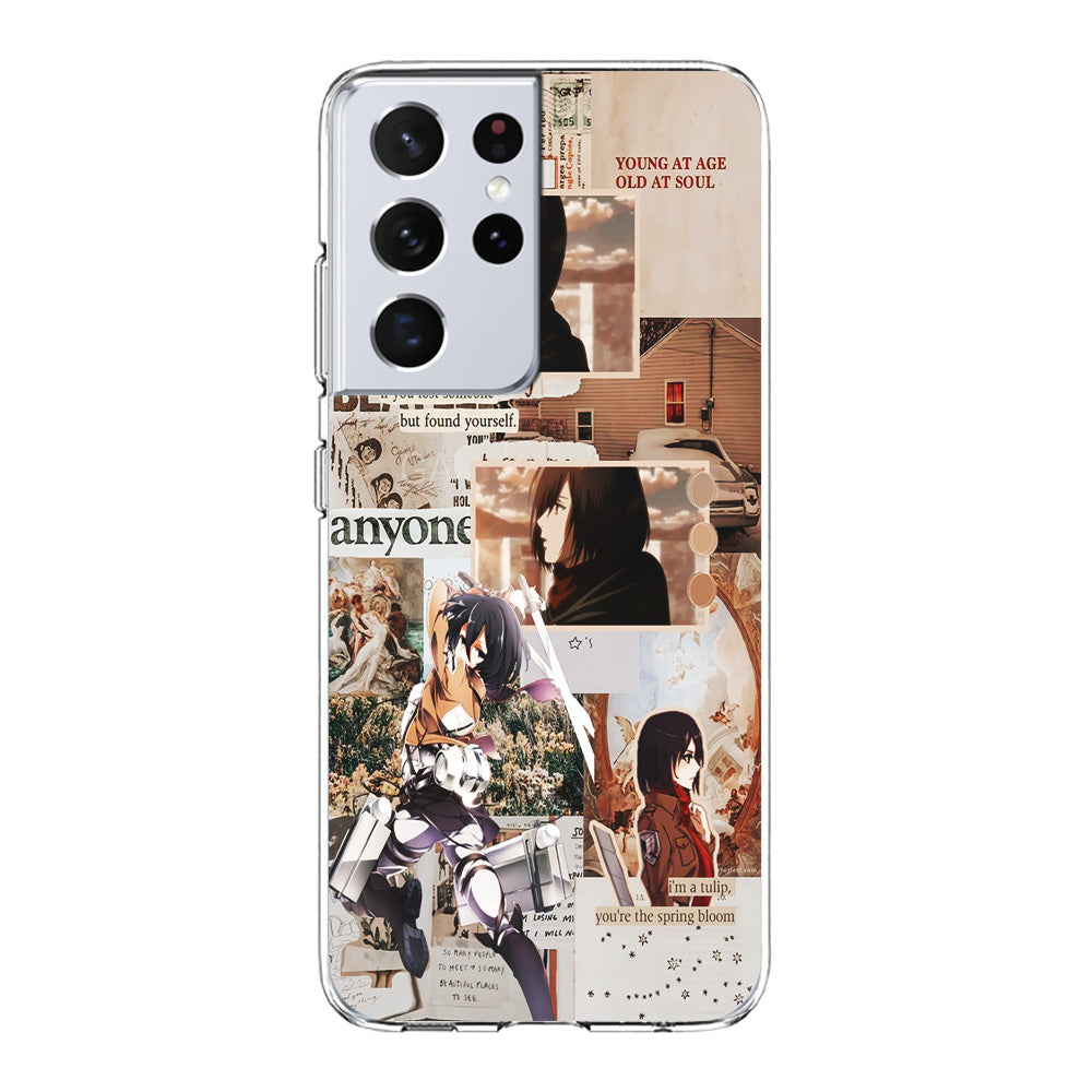Mikasa Attack On Titan Aesthetic Samsung Galaxy S21 Ultra Case-Phone Case-Clear Soft Case-Altracase