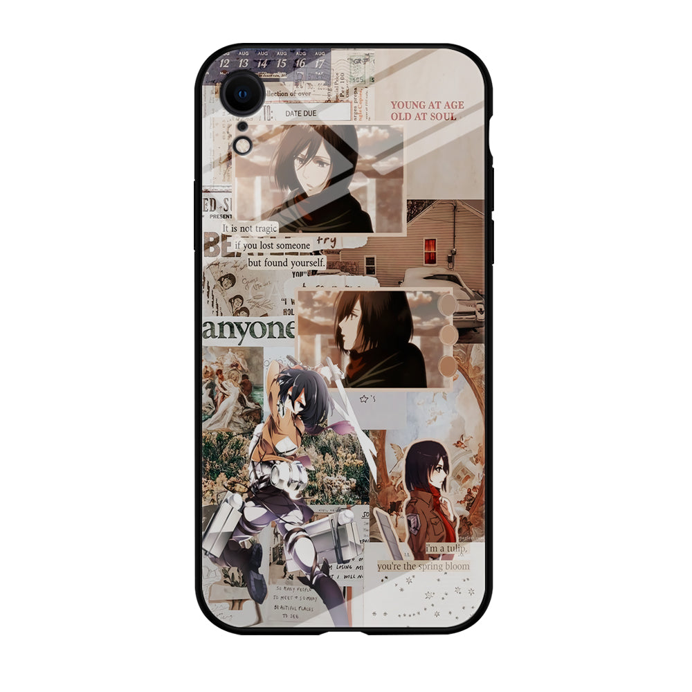 Mikasa Attack On Titan Aesthetic iPhone XR Case-Phone Case-Tempered Glass Case-Altracase