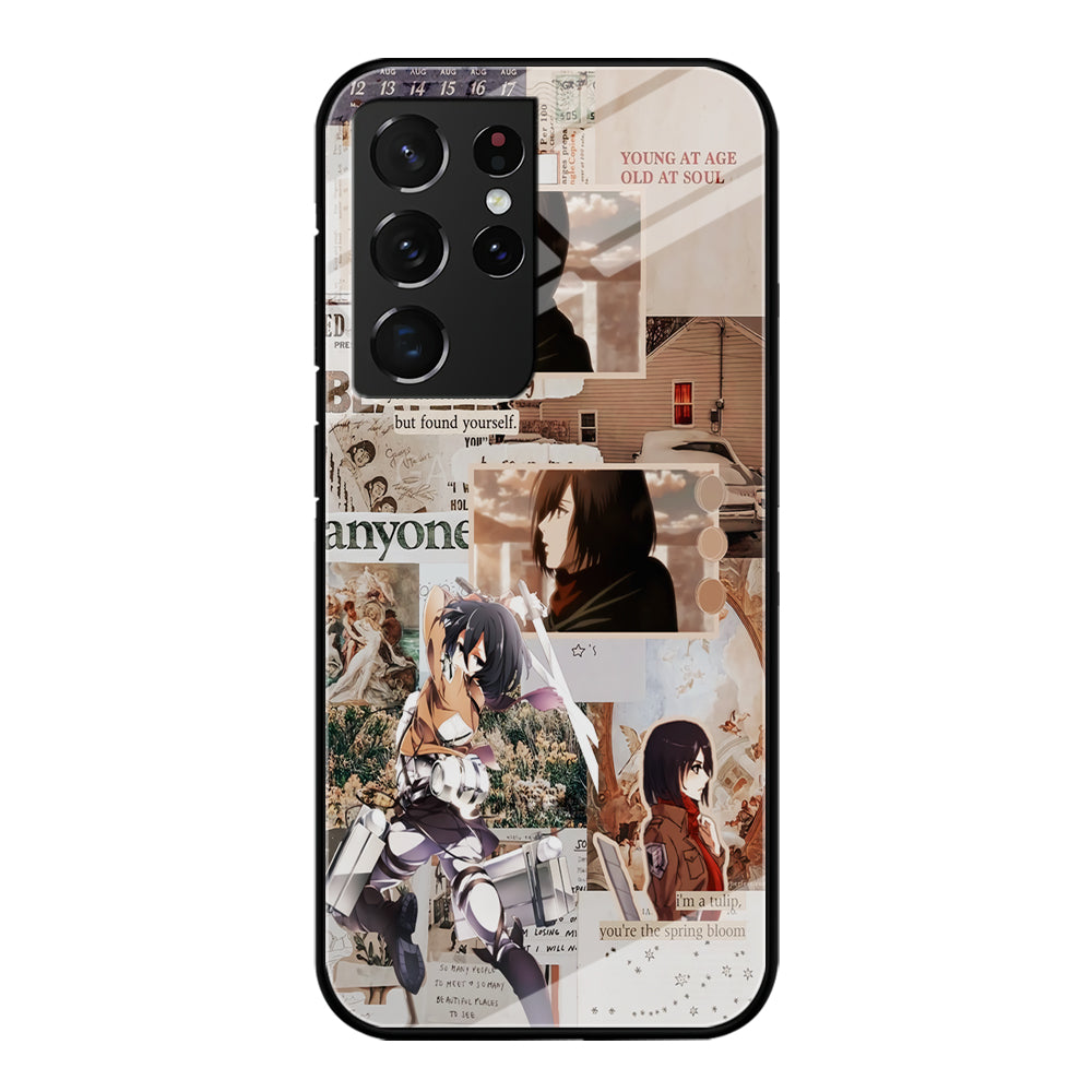 Mikasa Attack On Titan Aesthetic Samsung Galaxy S21 Ultra Case-Phone Case-Tempered Glass Case-Altracase