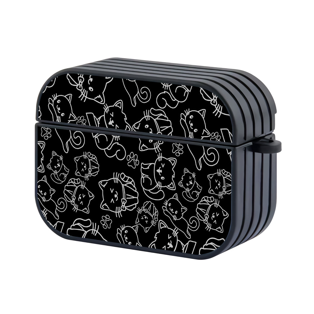 Minimal Line Art Cats Pattern Apple AirPods Pro 3 Case - Altracase