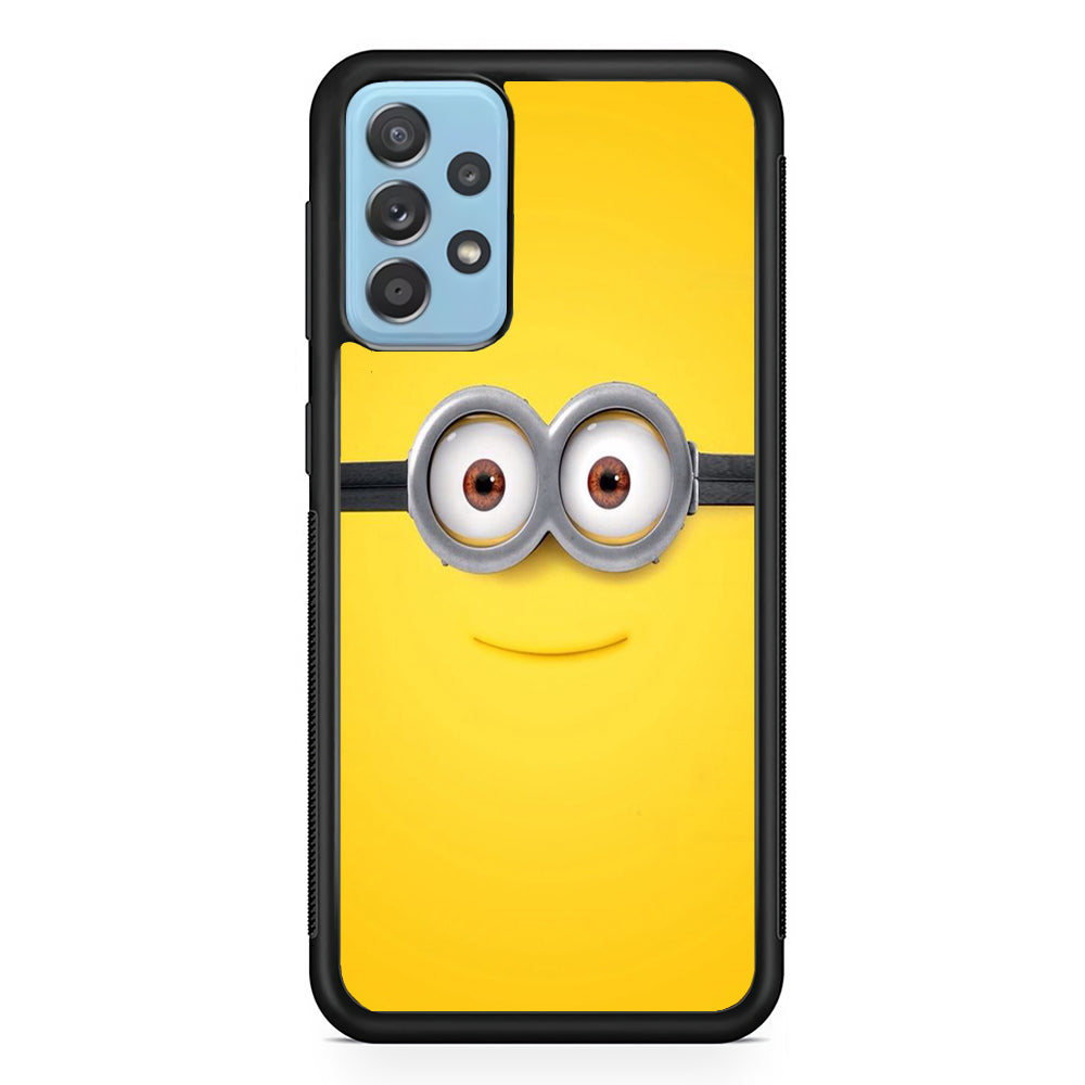 Minion Smiley Face Samsung Galaxy A72 Case-Phone Case-Rubber Black (2D Case)-Altracase