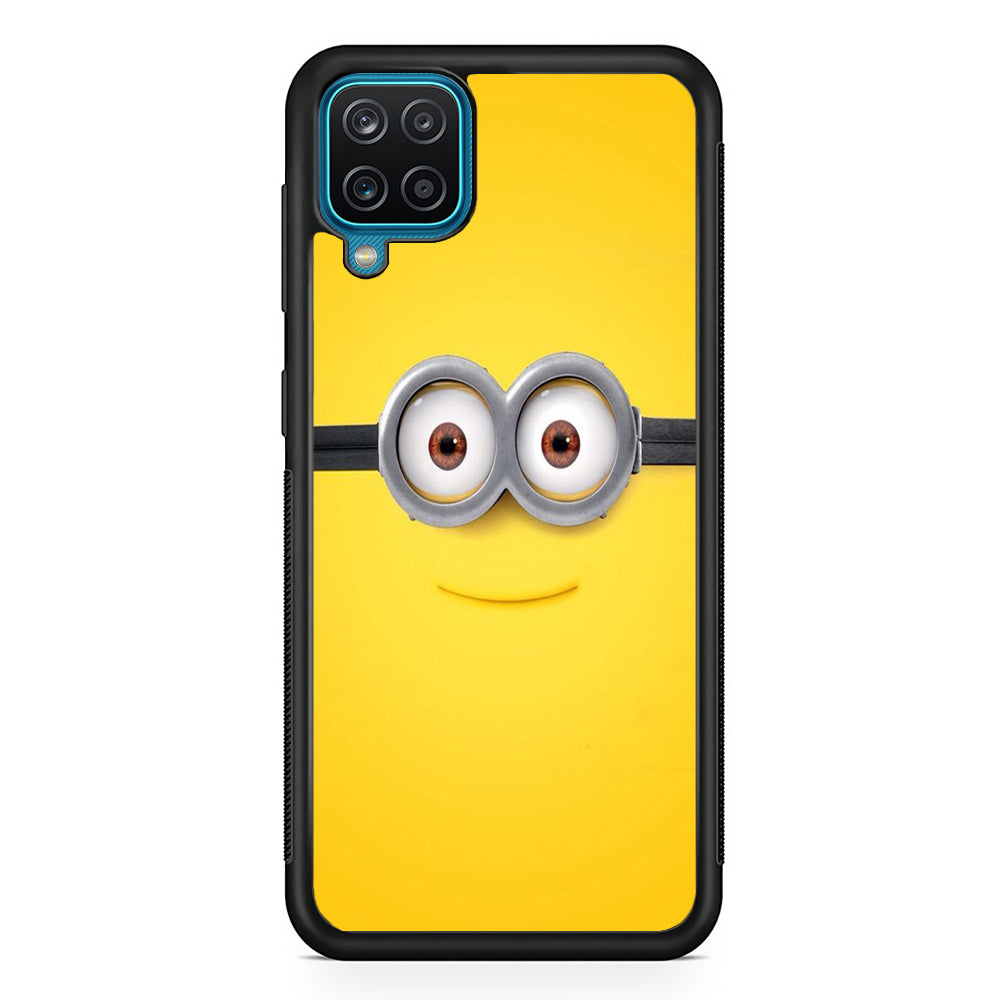 Minion Smiley Face Samsung Galaxy A12 Case-Phone Case-Rubber Black (2D Case)-Altracase