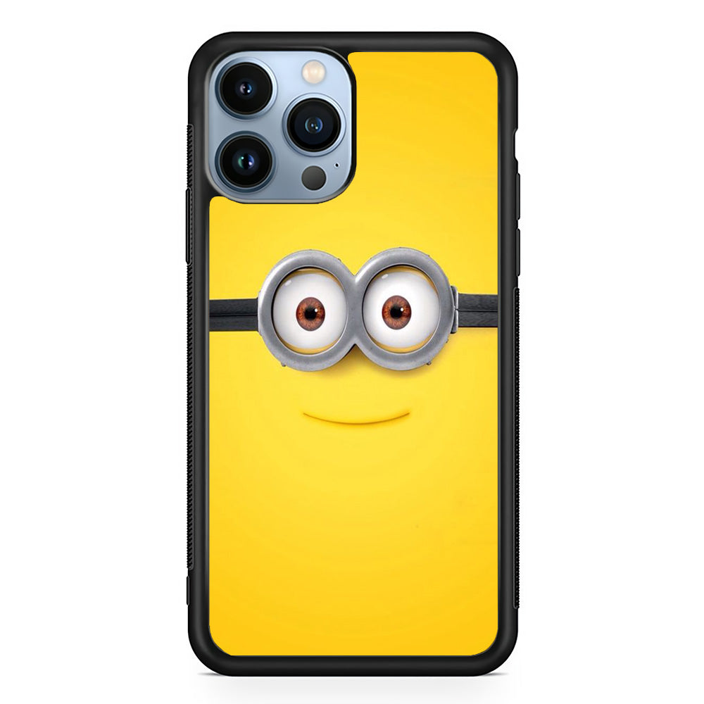 Minion Smiley Face iPhone 15 Pro Max Case-Phone Case-Rubber Black (2D Case)-Altracase