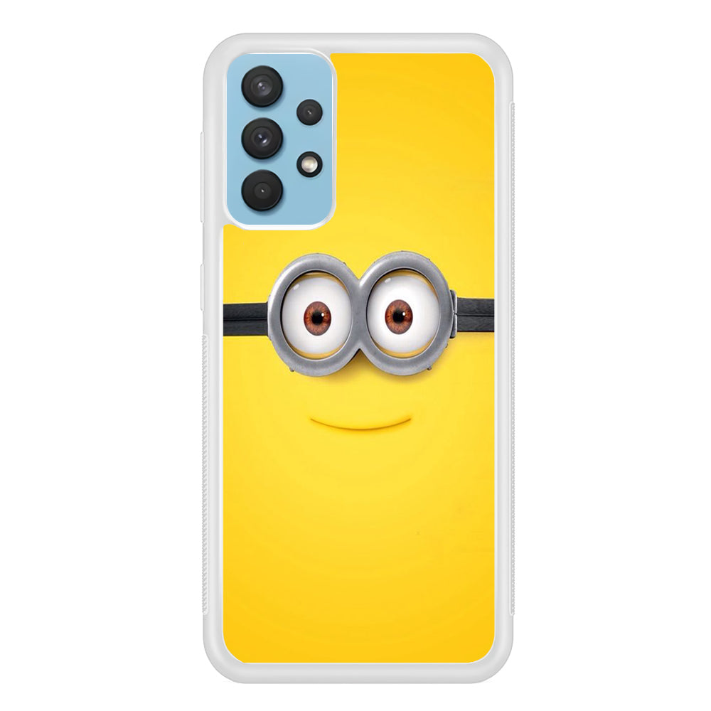 Minion Smiley Face Samsung Galaxy A32 Case-Phone Case-Rubber White (2D Case)-Altracase