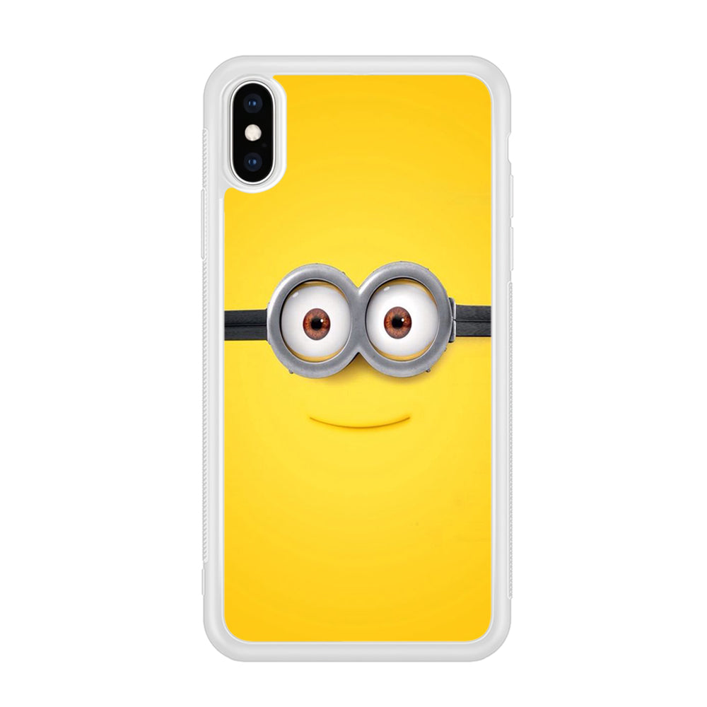 Minion Smiley Face iPhone Xs Case-Phone Case-Rubber White (2D Case)-Altracase