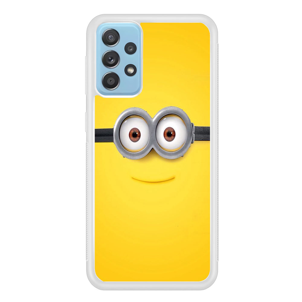 Minion Smiley Face Samsung Galaxy A72 Case-Phone Case-Rubber White (2D Case)-Altracase