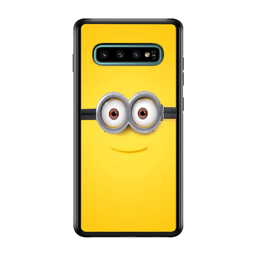 Minion Smiley Face Samsung Galaxy S10 Plus Case-Phone Case-Rubber Black (2D Case)-Altracase