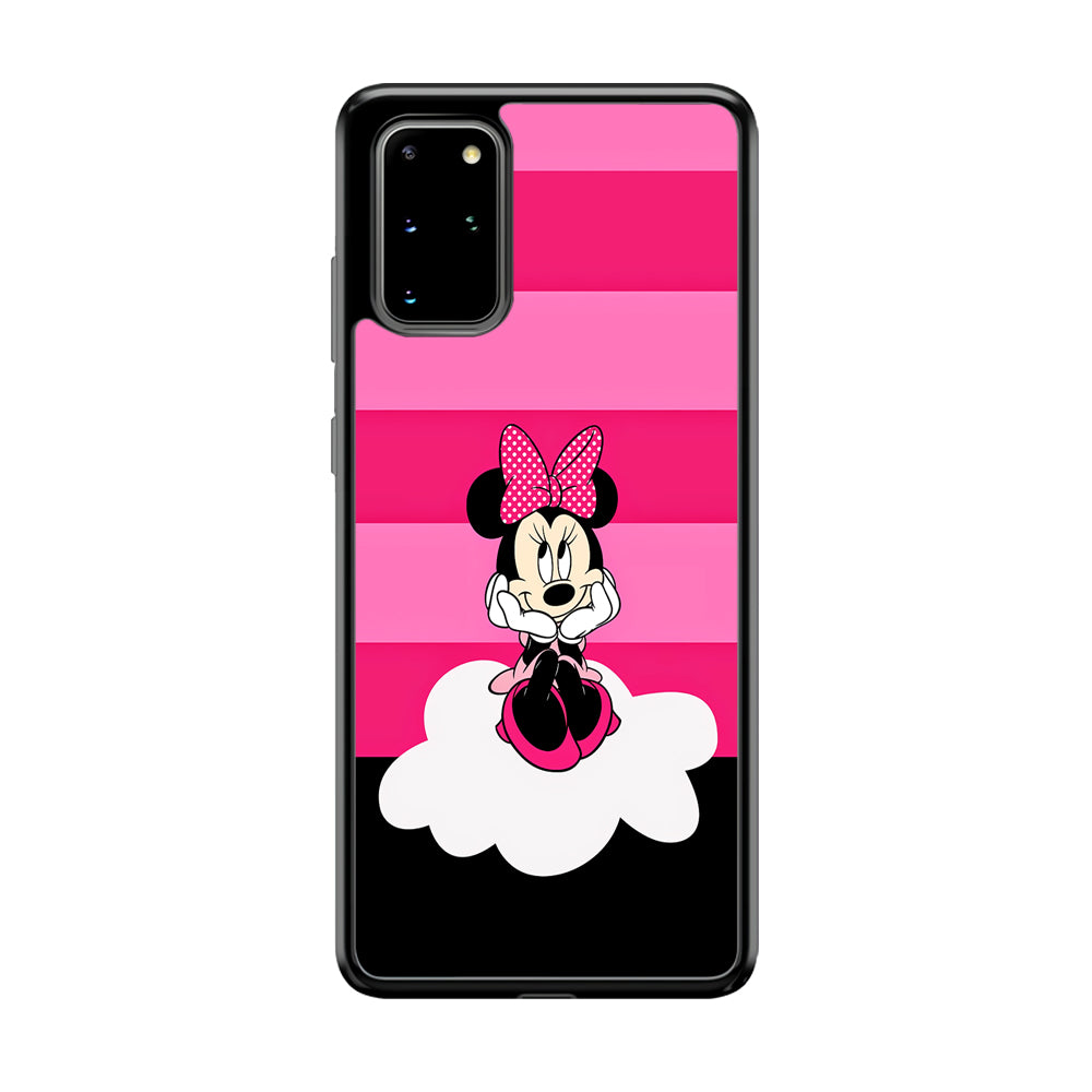 Minnie Mouse Pink Stripe Samsung Galaxy S20 Plus Case-Phone Case-Rubber Black (2D Case)-Altracase